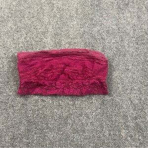 FREE PEOPLE Intimately Womens Maroon Bandeau Bra Nylon & Spandex Lace size Small